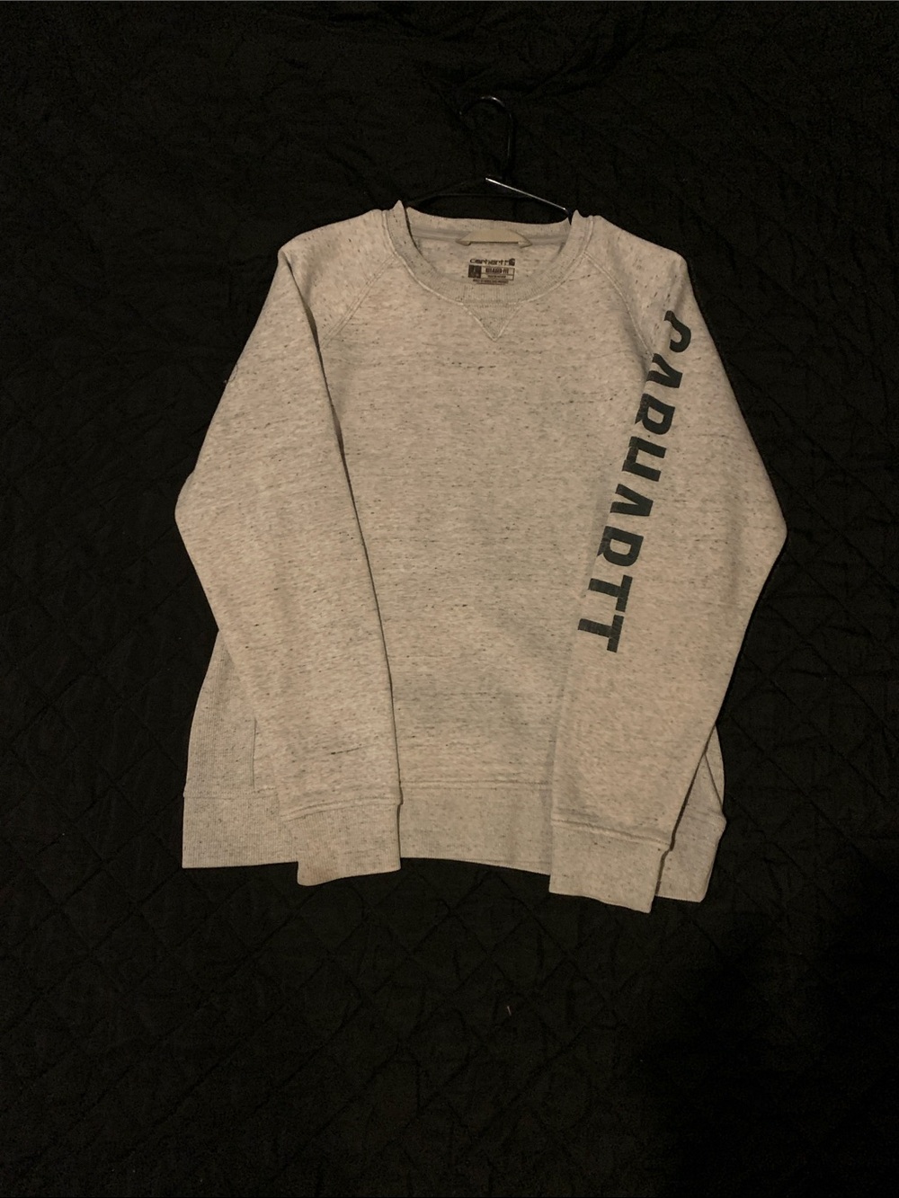 Carhartt Light Gray Crewneck Sweatshirt with Sleeve Logo